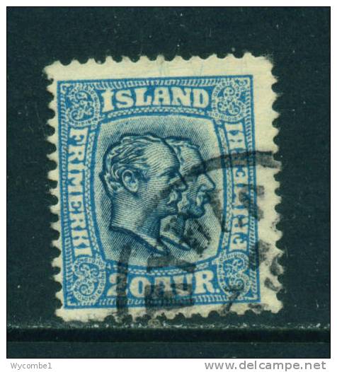 ICELAND - 1907 Kings Christian IX And Frederick VIII  20a Used As Scan - Gebraucht