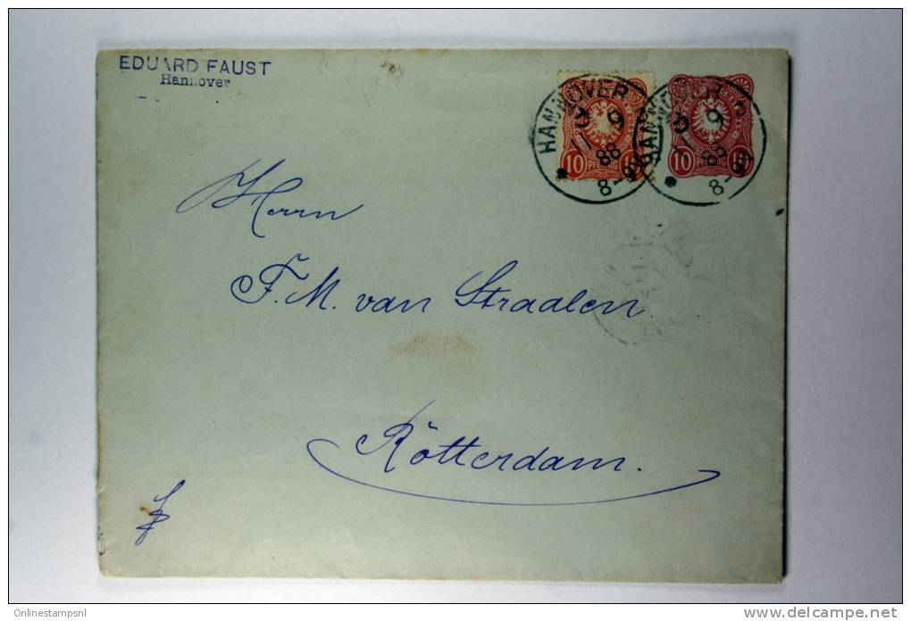 Germany: Ganzsache U12 B, Upgraded Hannover To Rotterdam, 1888 - Enveloppes