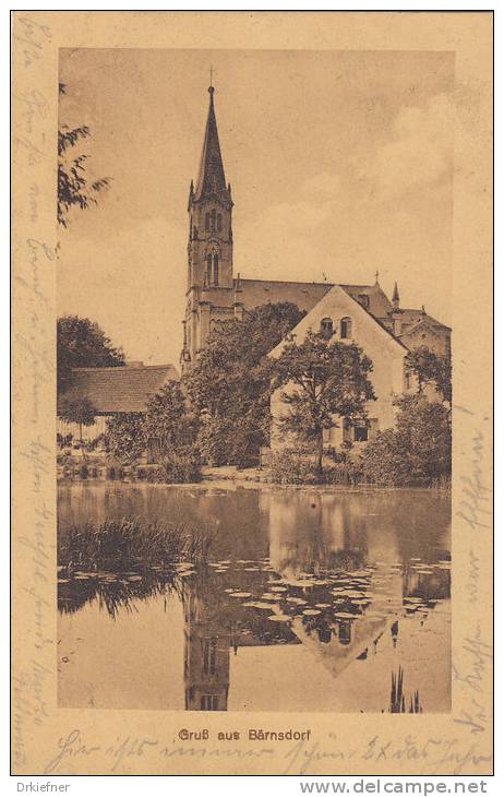 Gruss Aus Bärnsdorf, Radeberg, Kirche, Um 1920 - Radeberg