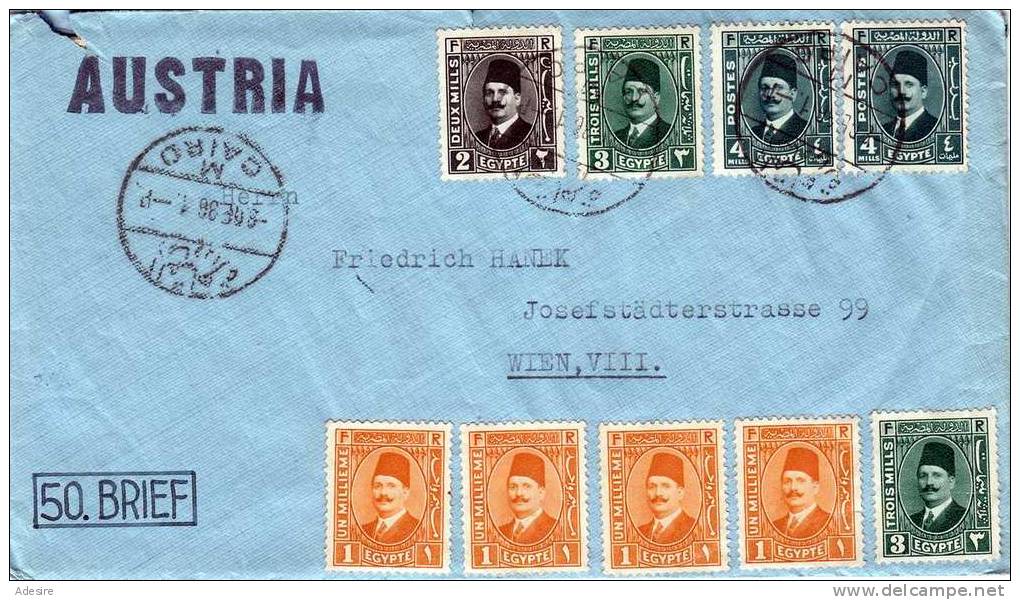 Brief Türkei > Österr.1936 Mit 9 Fach Frankierung, Brief Mit Inhalt - 1934-39 Sandjak Alexandrette & Hatay