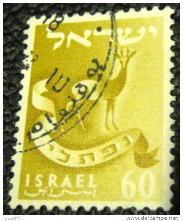 Israel 1955 Emblem Of The Twelve Tribes Napthalia Gazelle 60pr - Used - Gebruikt (zonder Tabs)