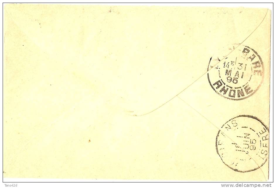 LCE5 - EP ENV.SAGE 5c + SAGES 1c+2c+3c+4c  DEPART(?) / MOIRANS MAI 1896 - Standard Covers & Stamped On Demand (before 1995)