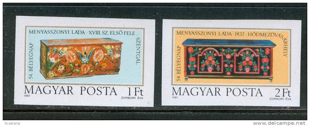 HUNGARY-1981.Imperforated Set I. - 54th Stampday / Bridal Chests   MNH!  Mi 3505B-3506B. - Neufs