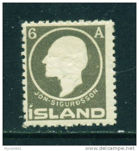 ICELAND - 1911 Jon Sigurdsson 6a Mounted Mint - Unused Stamps