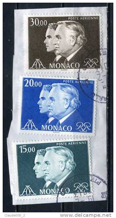 MONACO PA N° 102 - 103 - 104  SUR FRAGMENT  .  A DECOLLER              (2454) - Poste Aérienne