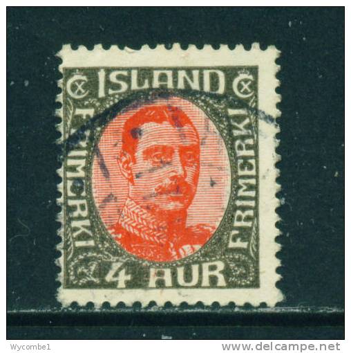 ICELAND - 1920 Christian X 4a Used As Scan - Used Stamps