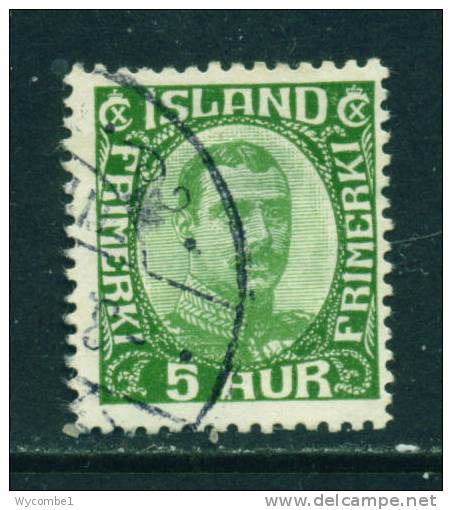 ICELAND - 1920 Christian X 5a Used As Scan - Oblitérés