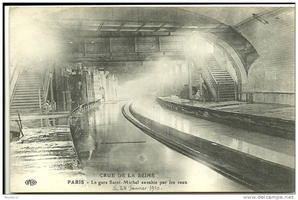 PARIS 5 - La Gare Saint-Michel Envahie Par Les Eaux - Crue De La Seine       -- ELD - Distretto: 05