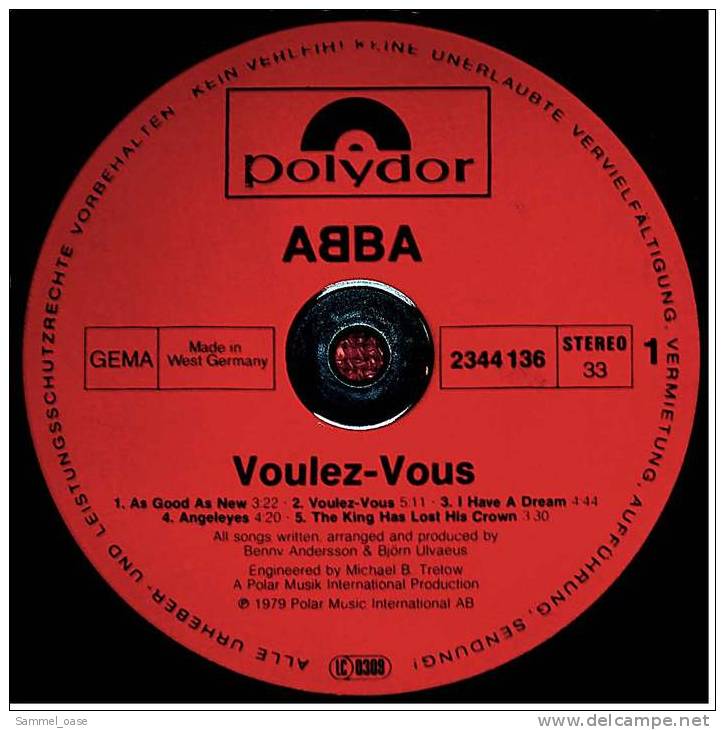 LP Vinyl  -  Abba  -  Voulez-Vous  -  Von Polydor   -  Nr. 2344 136  -  LC 0309  Von 1979 - Disco, Pop