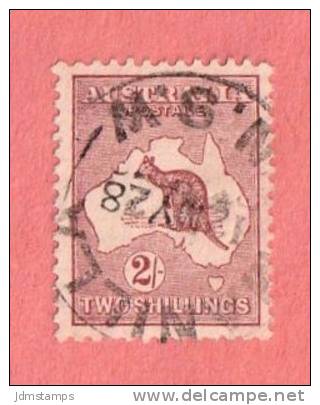 AUS SC #52  1924 Kangaroo And Map  ("_NILLA N.S.W / 12 MY 28"), CV $27.50 - Used Stamps