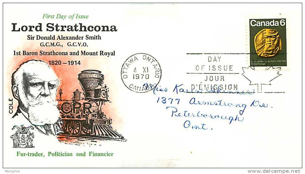 1970   Lord Strathcina, Railroad Builder  Sc 531  Cole Cover - 1961-1970