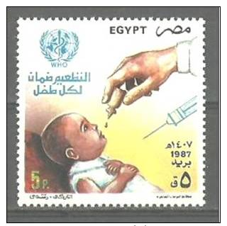 EGYPT – MNH - 1987 - Vaccination Against Polio - Health - Neufs