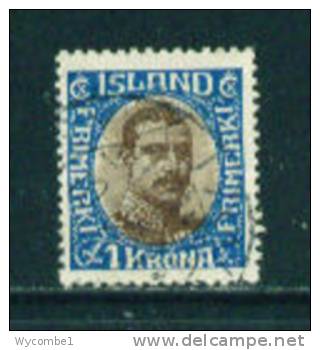 ICELAND - 1920 Christian X 1kr Used As Scan - Used Stamps