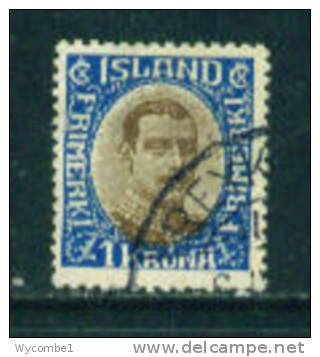 ICELAND - 1920 Christian X 1kr Used As Scan - Used Stamps