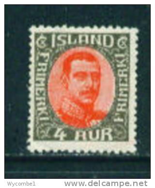 ICELAND - 1920 Christian X 4a Mounted Mint - Ungebraucht