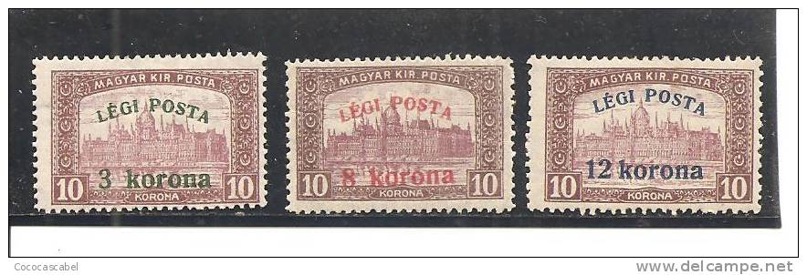 Hungría-Hungary Nº Yvert  Aéreo 3-5 (MH/*) - Unused Stamps