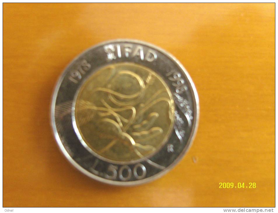 500 LIRE BIMETALLICO IFAD 1998  SPL - 500 Liras