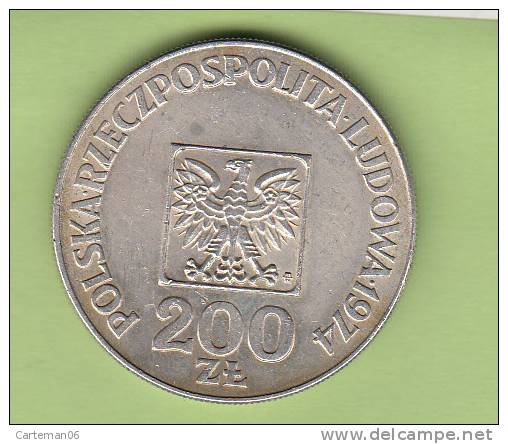 Pièce - Pologne - 200 Zlotych Argent - 30th Anniversary Polish Peoples  - 1974 - Poland