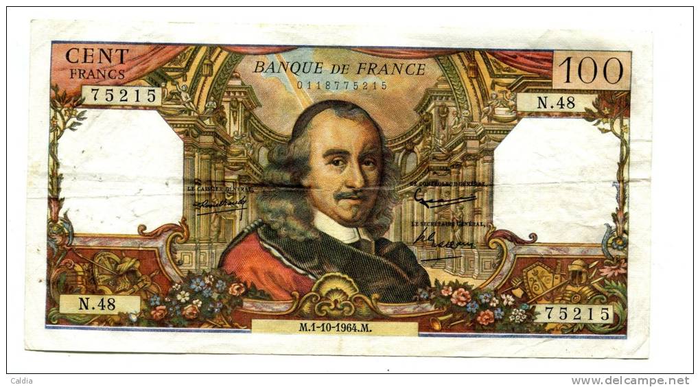 D France 100 Francs "" CORNEILLE "" 1 - 10 - 1964 - 100 F 1964-1979 ''Corneille''