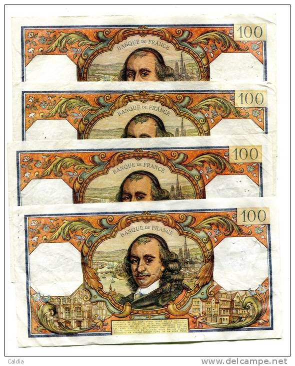 D France 100 Francs "" CORNEILLE "" 1965  - 4 Dates Différentes ! - 100 F 1964-1979 ''Corneille''