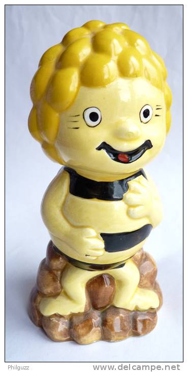 RARE FIGURINE TIRELIRE EN CERAMIQUE MAYA L'ABEILLE 80s - BIENE MAJA - Sonstige & Ohne Zuordnung