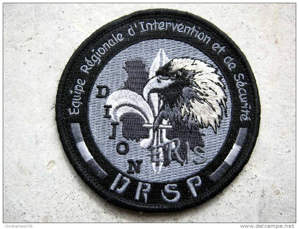 INSIGNE TISSUS PATCH ADMINISTRATION PENITENTIAIRE DRSP ERIS DE DIJON EN B.V SUR VELCRO ETAT EXCELLENT - Police & Gendarmerie