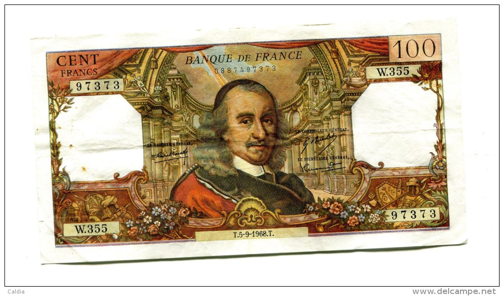 P France 100 Francs "" CORNEILLE "" 5 - 9 - 1968 - 100 F 1964-1979 ''Corneille''