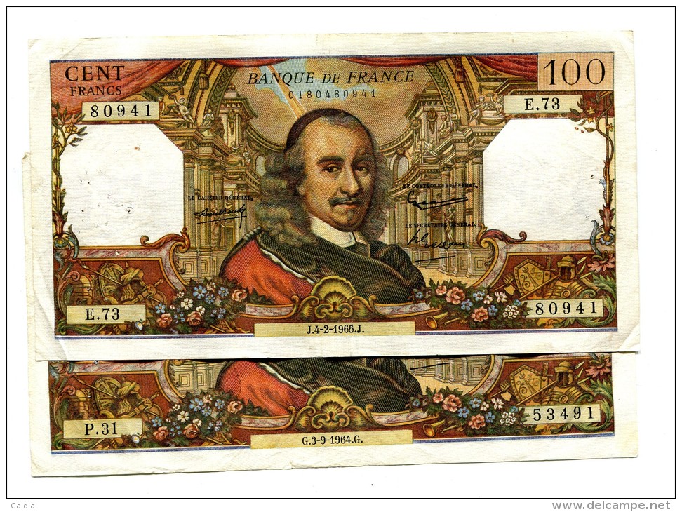 P France 100 Francs "" CORNEILLE "" 1964  + 1965 - 100 F 1964-1979 ''Corneille''