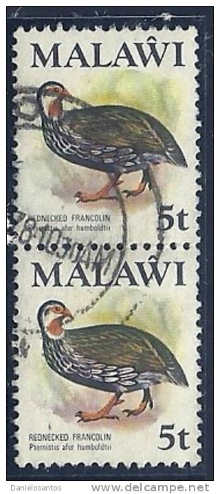 Malawi 1975 Birds Aves Oiseaux Vegels - Red-necked Francolin - Francolinus Afer Canc 2 Stamps - Patrijzen, Kwartels