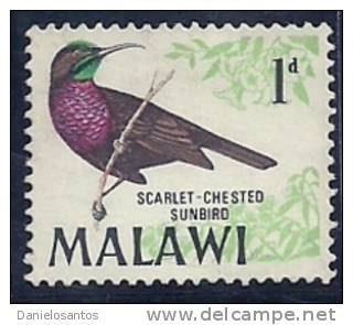Malawi 1968 Birds Aves Oiseaux Vegels  Scarlet-chested Sunbird Nectarinia Senegalensis MNH (no Gum) - Colibris