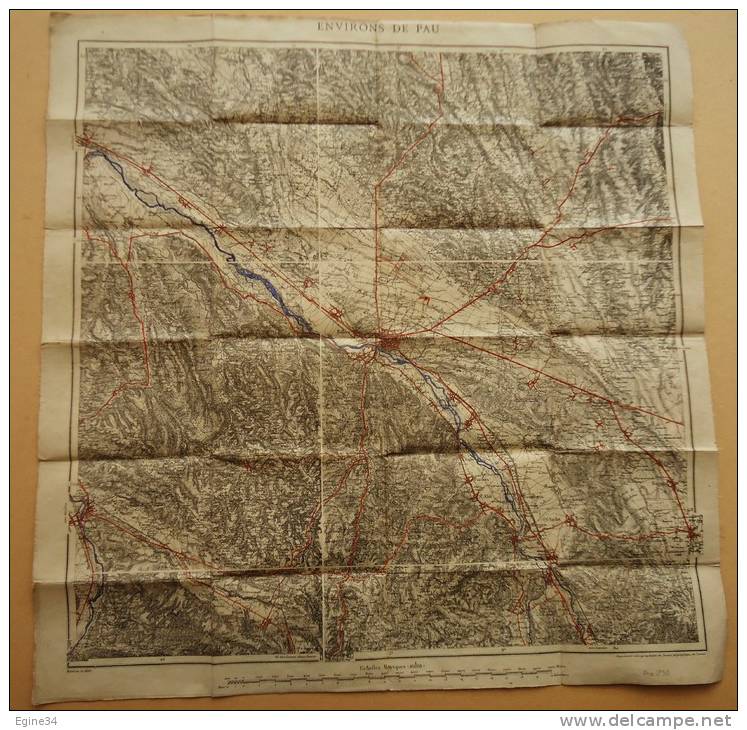 Carte Toilée - Environ De PAU - Révision 1900 - 1/800.000 - Topographical Maps