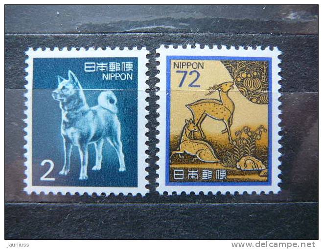 Japan 1989 1833/4  (Mi.Nr.) **  MNH Dogs Deers - Ongebruikt