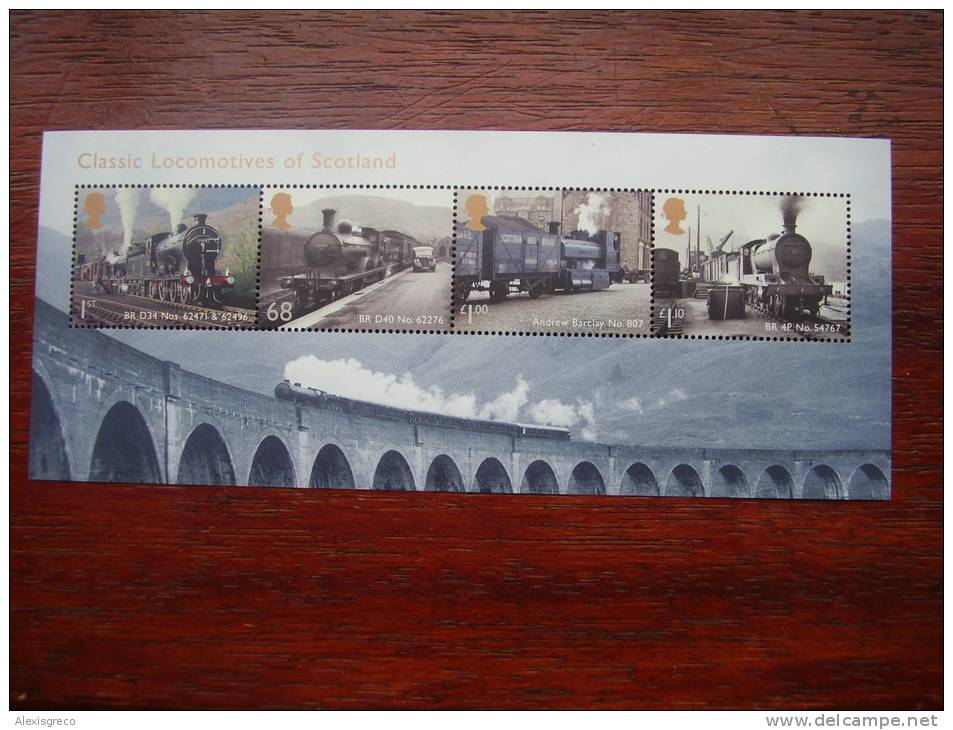 GB 2012 CLASSIC LOCOMOTIVES SCOTLAND MINISHEET Issued 8th.March  (2nd.Issue)  MNH. - Blocs-feuillets