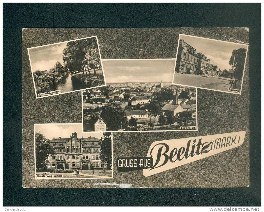 Gruss Aus BEELITZ Mark (multivues Schule Postamt Teilansicht Foto Muller ) - Beelitz