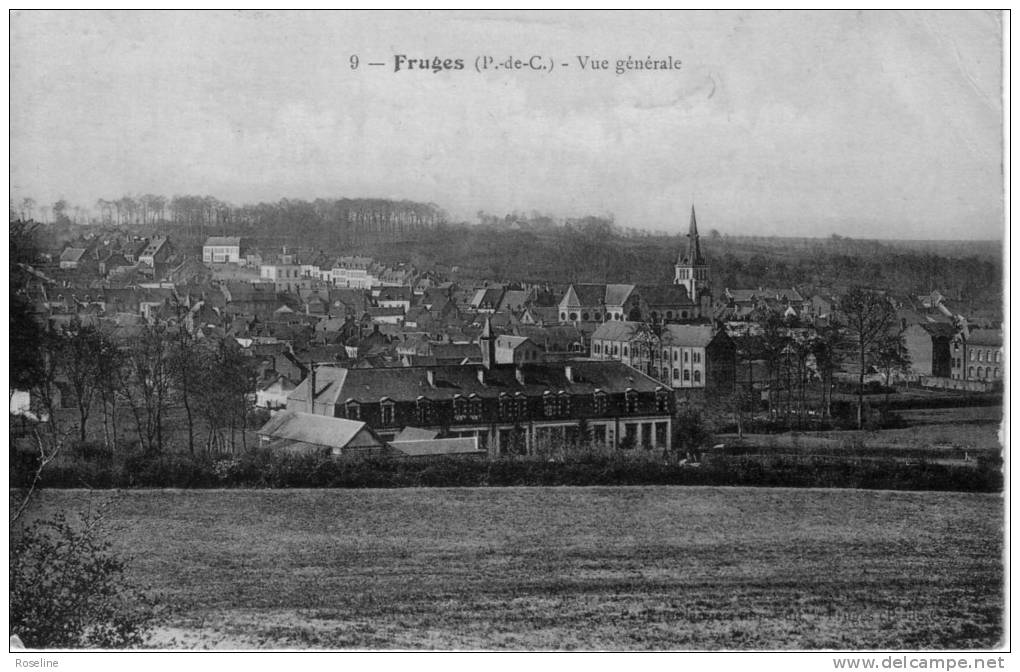 62  FRUGES   PAS DE CALAIS  -   VUE  GENERALE     - CPA   N/B  9x14  BE - Fruges