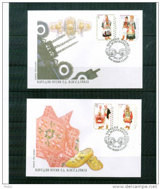 Makedonien / Macedonia 2001 Nationaltrachten / National Costumes FDCs - Sonstige & Ohne Zuordnung