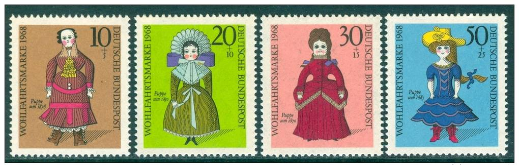 GERMANY 1968 Humanitarian Relief Funds. Dolls Set (4v), XF MNH - Dolls