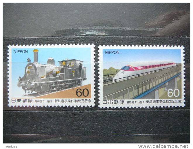 Japan 1987 1731/2 (Mi.Nr.) **  MNH Trains Locomotives - Ongebruikt