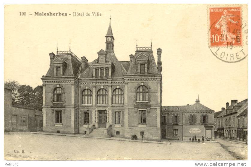 45/CPA - Malesherbes - Hotel De Ville - Malesherbes