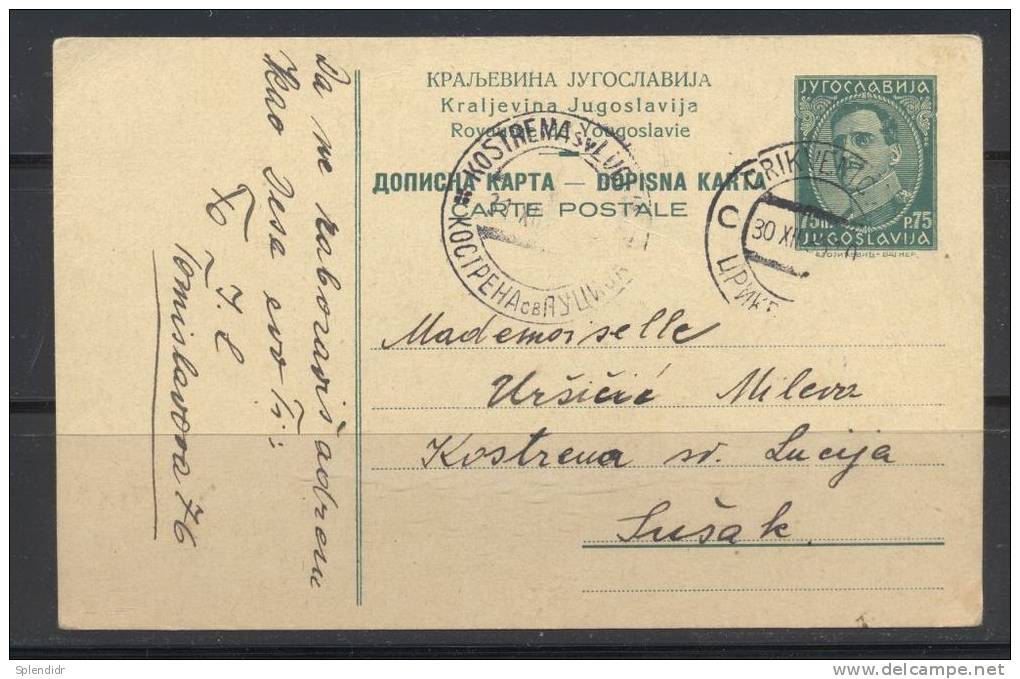 AK YUGOSLAVIA-postal Stationery-Crikvenica-30.12.1935 - Entiers Postaux