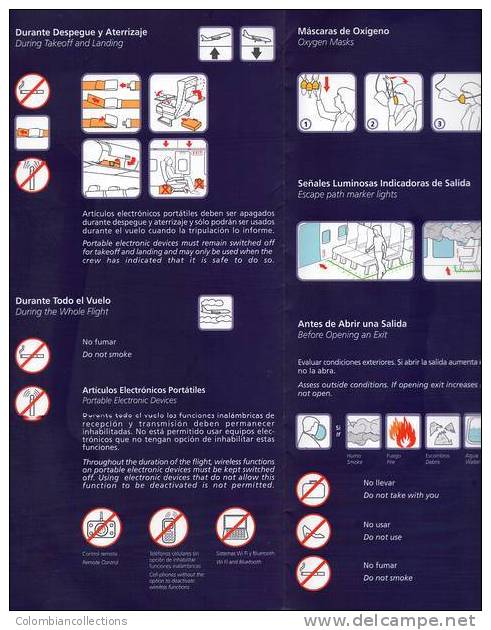 Lote TSA42, Colombia, Lan Airbus 320, Tarjeta De Seguridad, Safety Card - Safety Cards