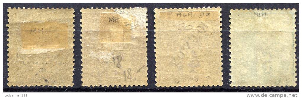 REUNION 1891 - Yv.17-20 (Mi.17-20, Sc.17-20) MH-MLH (all VF) Perfect - Unused Stamps