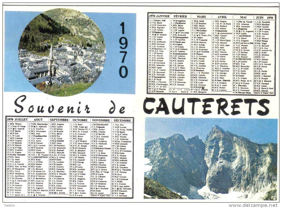 Carte Postale 65. Cauterets Calendrier 1970 Trés Beau Plan - Cauterets