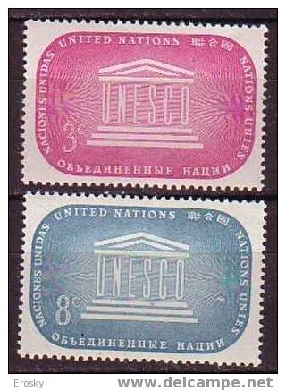 H0016 - ONU UNO NEW YORK N°33/34 ** UNESCO - Unused Stamps