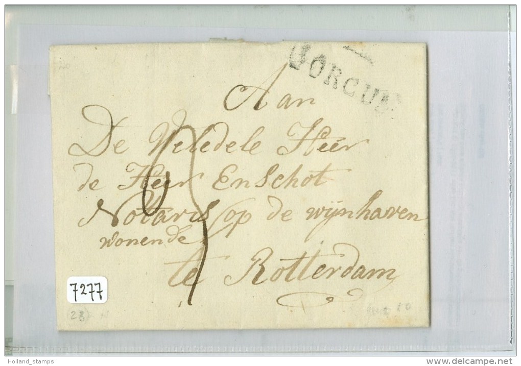 VOORLOPER * HANDGESCHREVEN  BRIEF UIT 1826 V GORINCHEM Naar NOTARIS Te ROTTERDAM (7277)  STEMPEL LANGSTEMPEL : GORCUM - ...-1852 Préphilatélie