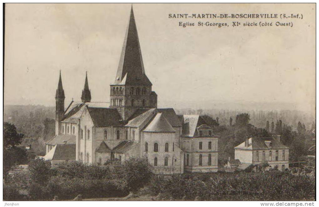 France-Carte Postale Neuve-St.Martin De Boscherville-Eglise St.Georges (cote Ouest)- 2/scans - Saint-Martin-de-Boscherville