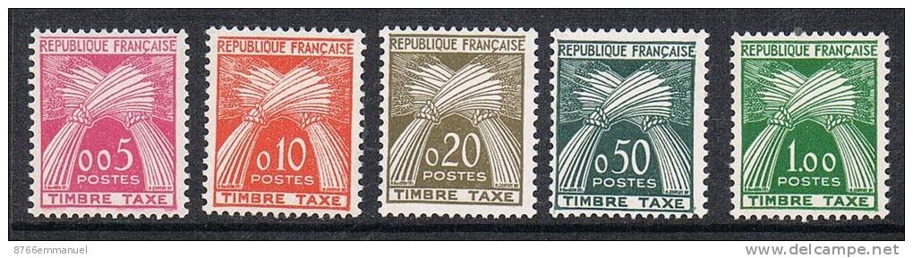 FRANCE TAXE N°90 à 94 N** - 1960-.... Mint/hinged
