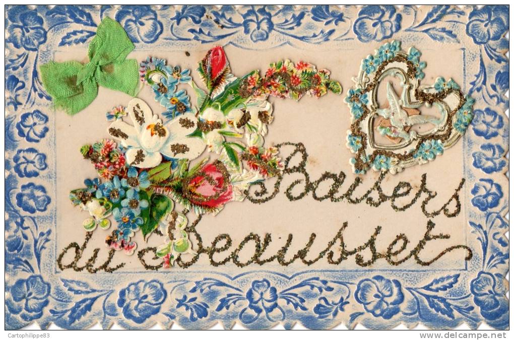 83 LE BEAUSSET  VAR  SOUVENIR CARTE AVEC CHROMOS COEUR BAISERS - Le Beausset