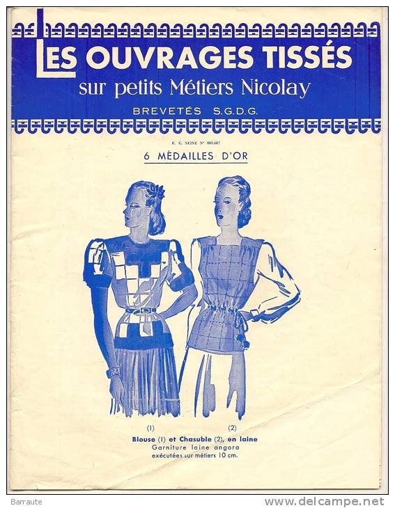 Brochure "LES OUVRAGES TISSES" Sur Petis Métiers NICOLAY Brevetés S.G.D.G. - Other & Unclassified