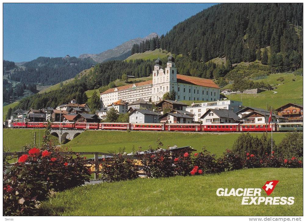 DER GLACIER EXPRESS BEI DISENTIS   TRAIN  ZUG - Disentis/Mustér